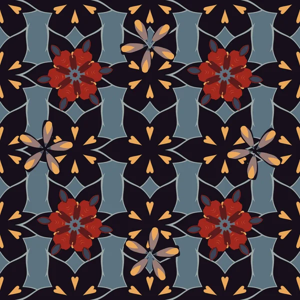 Patrón Floral Sin Costuras Moda Vectorial Pequeñas Flores Colores Rojo — Archivo Imágenes Vectoriales