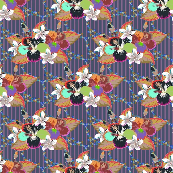 Padrão Sem Costura Com Flores Tropicais Estilo Aquarela Vector Abstrato — Vetor de Stock