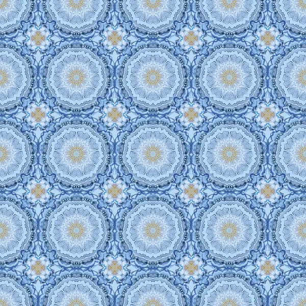 Ikat Damasco Sin Costuras Azulejo Fondo Color Gris Azul — Archivo Imágenes Vectoriales