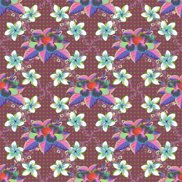 Jarní Vinobraní Květinové Pozadí Krásná Rastrová Textura Bezešvé Vzor Roztomilým — Stockový vektor