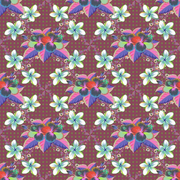 Primavera Vintage Fundo Floral Bela Textura Raster Padrão Sem Costura — Vetor de Stock