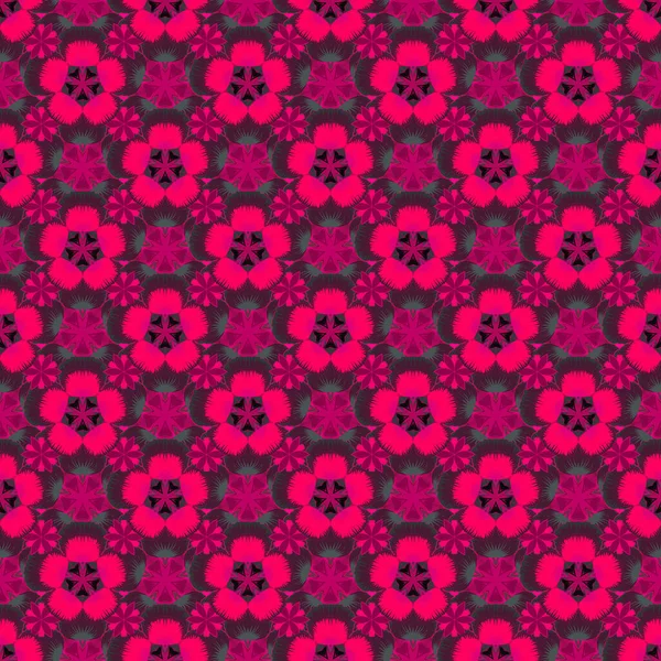 Stars Seamless Pattern Purple Red Magenta Colors Abstract Vector Bright — Stock Vector