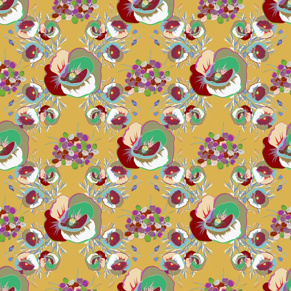 Padrão Floral Sem Costura Vector Fundo Floral Abstrato Padrão Sem —  Vetores de Stock