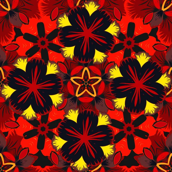Nahtloses Muster Orientalischer Ornamente Barockstil Traditionelle Klassische Vektormuster Schwarz Gelb — Stockvektor