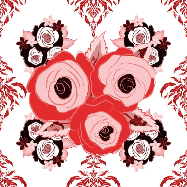 Fleur Tropicale Sans Couture Rose Fond Motif Sans Couture Dans — Image vectorielle