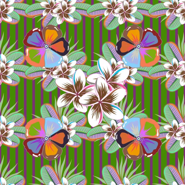 抽象的な民族ベクトルシームレスパターン 部族のアートブッホ印刷 ヴィンテージの花の背景 背景の質感 青と緑の色の花のテーマ — ストックベクタ