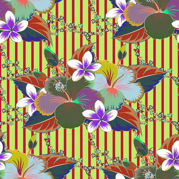 Motley Bezproblémový Vzor Vektorové Abstraktní Květinové Pozadí Hezký Květinový Tisk — Stockový vektor