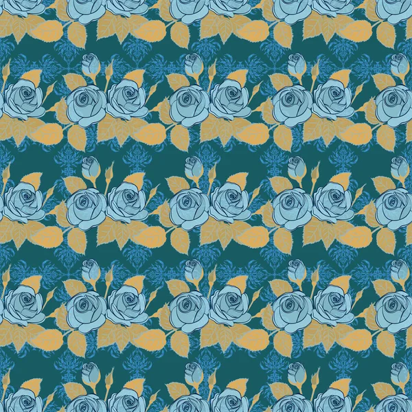 Nahtloses Rosafarbenes Muster Den Farben Gelb Blau Und Beige Frühling — Stockvektor