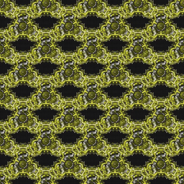 Ταπετσαρία Μπαρόκ Αδιάλειπτη Διανυσματικό Υπόβαθρο Πολύχρωμο Μαύρο Φόντο Floral Μοτίβο — Διανυσματικό Αρχείο