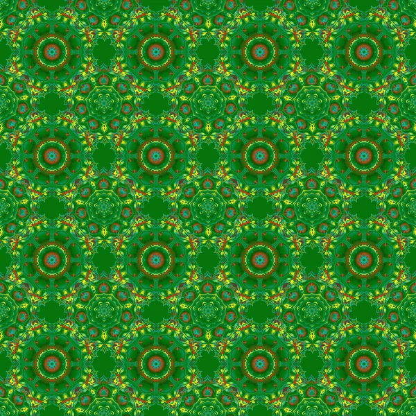 Grüner Und Gelber Damast Paisley Tapete Nahtloser Hintergrund Grunge Stil — Stockvektor
