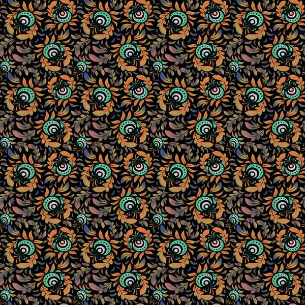 Ilustración Vectorial Patrón Tribal Abstracto Sin Costuras Colores Naranja Marrón — Archivo Imágenes Vectoriales