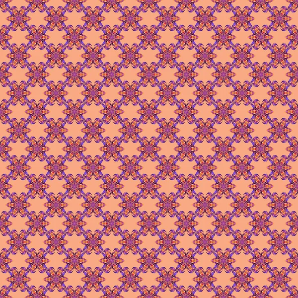 Orange Rosa Und Lila Schneeflocken Muster Niedliche Vektor Nahtlose Muster — Stockvektor