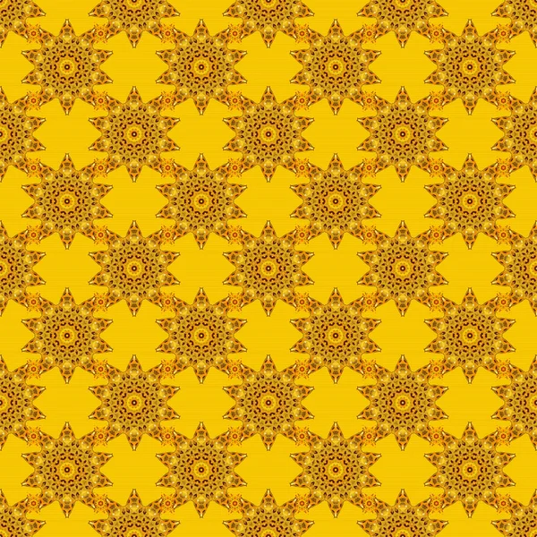 Бесшовный Рисунок Оранжевыми Желтыми Коричневыми Элементами Векторное Украшение Восточном Стиле — стоковый вектор