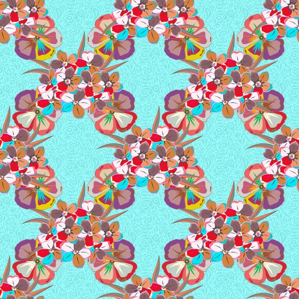 Patrón Floral Sin Costura Vectorial Con Flores Hojas Colores Gris — Vector de stock