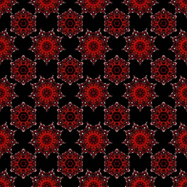 Векторное Бесшовное Украшение Серых Коричневых Красных Цветах Черном Фоне Несчастье — стоковый вектор