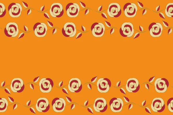 Abstract Orange Red Beige Rose Cute Seamless Pattern Horizontal Small — Stock Photo, Image