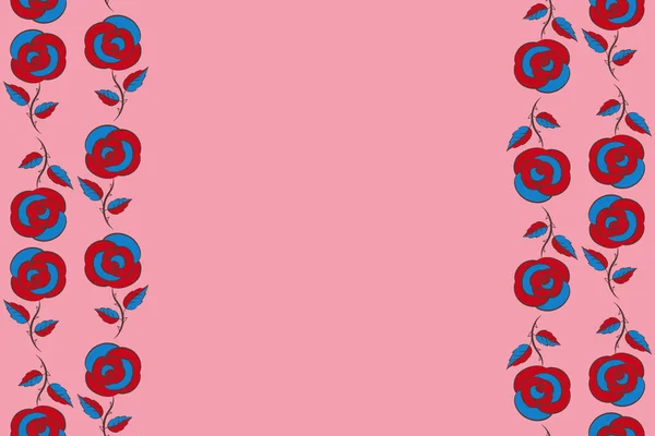 Κόκκινο Μπλε Και Ροζ Τριαντάφυλλο Αντίγραφο Χώρου Θέση Για Κείμενό — Φωτογραφία Αρχείου