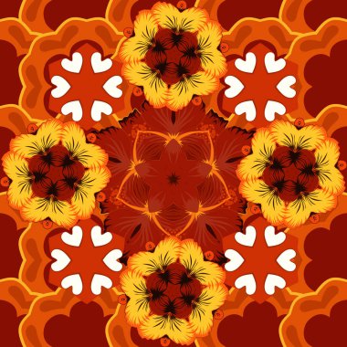 Şal desenli çizgili, pürüzsüz desen. Geleneksel doğulu desensiz şal deseni. Turuncu, kırmızı ve kahverengi renkli duvar kağıtları. Kumaş, tekstil, ambalaj kağıdı için dekoratif süs.