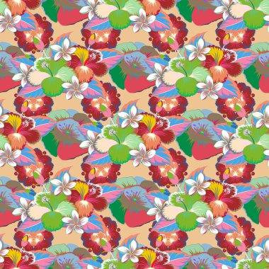 Küçük basit çiçeklerin çok renkli süslemeleri, tasarım ve tekstil için soyut, pürüzsüz desenler.