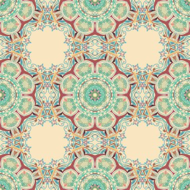 Kusursuz bej, yeşil ve gri eski model. Eski Fas, Arap ve Türk süslemeleri taşıyıcı.