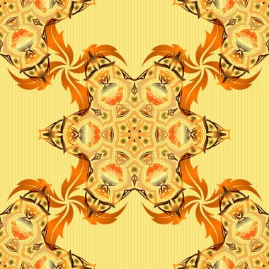 Vector Mutlu Noeller ve Mutlu Yıllar mektupları. Soyut kış karalamalarıyla el çizimi. Turuncu, kahverengi ve sarı kar taneleri posteri.