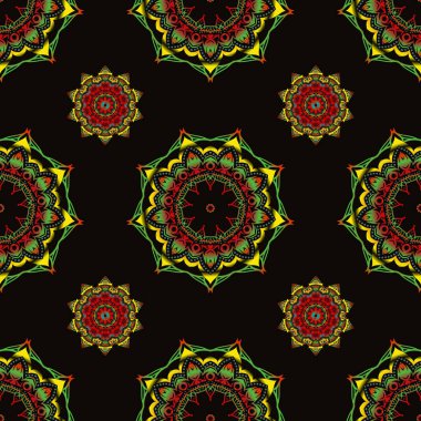 Klasik dantel damaske desenli kusursuz örnek davet. Basit bir tasarım ile duyuru kartı. Laconic düğün kartı vektör kahverengi, kırmızı ve yeşil süslemeli.