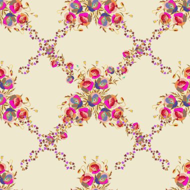 Vektör soyut çiçek pürüzsüz desen.