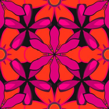 Kusursuz Noel süsü deseni. Siyah, morumsu ve kırmızı renklerle ışıldayan arkaplan çizimi.