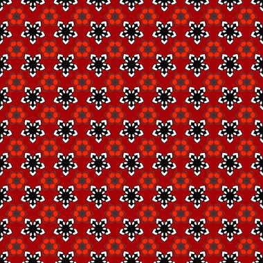 Vektör çizimi. Zarif Mutlu Noeller ya da mutlu yıllar 2020 Gri, kırmızı ve kahverengi süslemeli kusursuz desen.