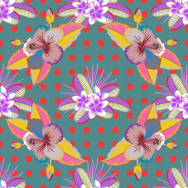 Modèle Exquis Avec Des Fleurs Effet Aquarelle Impression Tendance Style — Image vectorielle