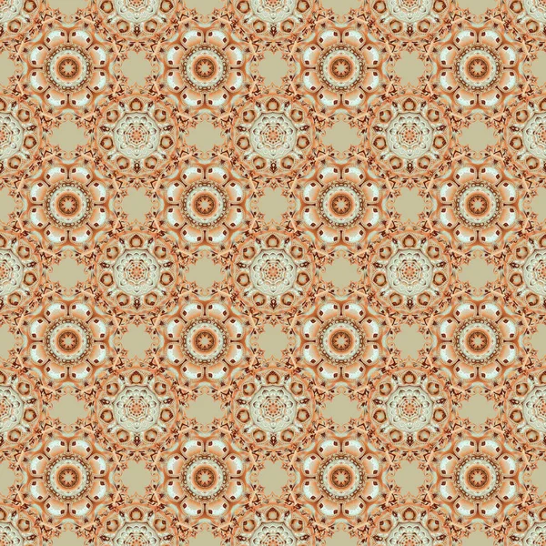 Kahverengi, bej ve turuncu arkaplansız çiçek süsleme deseni. Tebrik kartı, sunum veya düğün davetiyeleri için soyut arabesk arkaplanı. Geleneksel gotik damask arkaplanı.