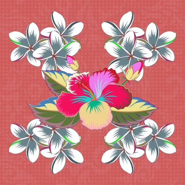 Modèle Mignon Vectoriel Petite Fleur Petites Fleurs Colorées Élégant Modèle — Image vectorielle
