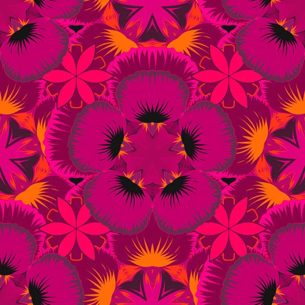 Східний Пурпуровий Фіолетовий Червоний Безшовний Візерунок Арабесками Абстрактними Елементами Традиційний — стоковий вектор