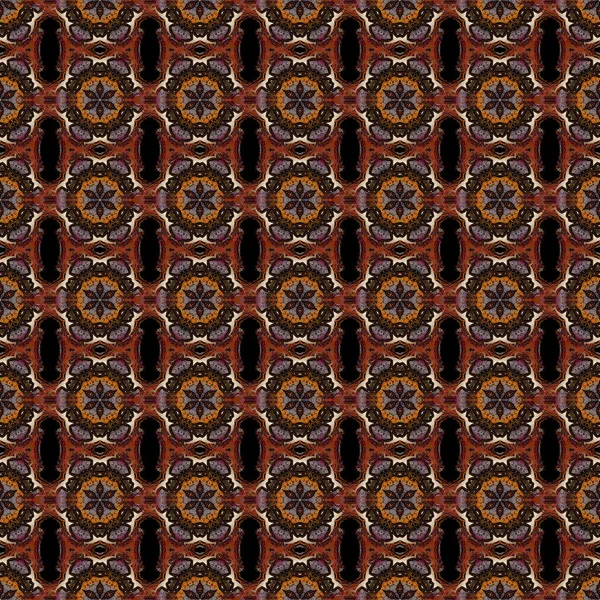 Modèle Tribal Abstrait Sans Couture Aux Couleurs Rouge Marron Beige — Image vectorielle