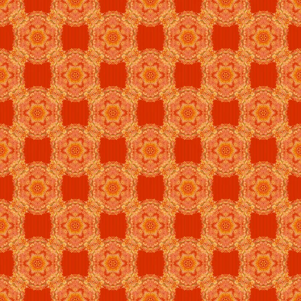 Vector Seamless Vintage Pattern Red Black Orange Colors Printing Fabric — Stock Vector