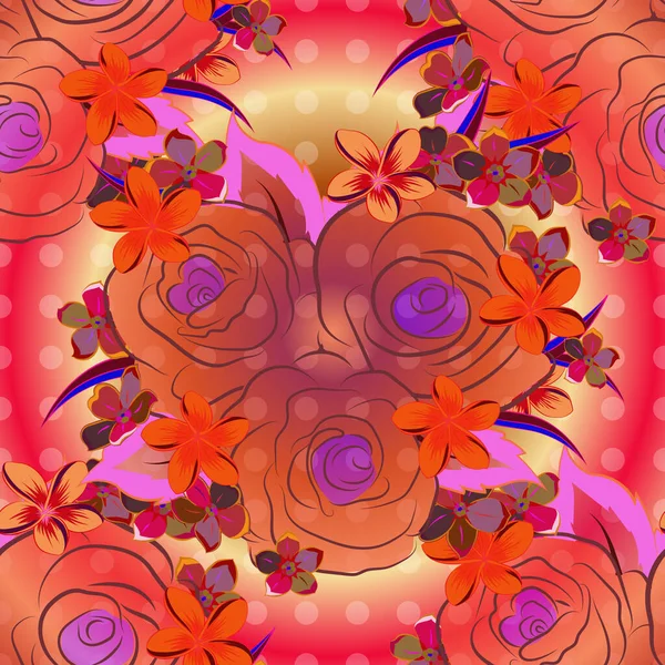Векторні Ілюстрації Який Акварельний Квітковий Принт Троянди Безшовний Візерунок Червоному — стоковий вектор