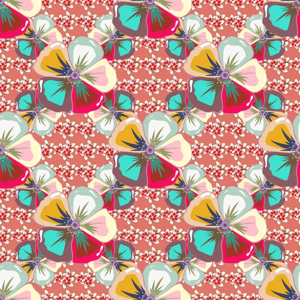 Motif Floral Sans Couture Avec Fleurs Feuilles Éléments Décoratifs Éclaboussures — Image vectorielle