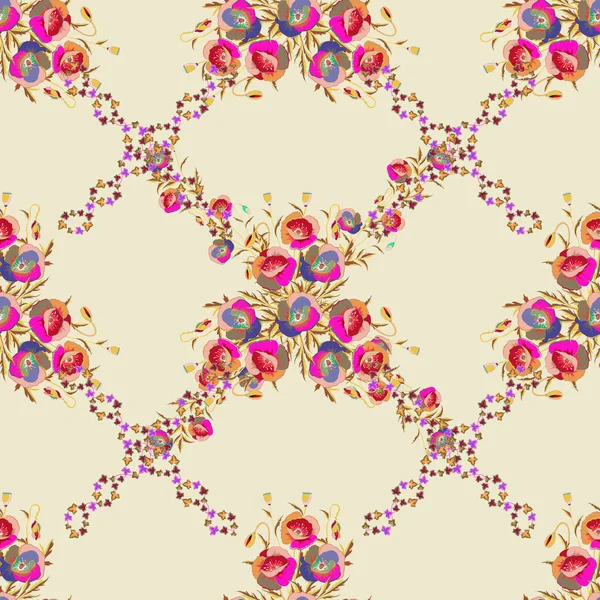 Vecteur Abstrait Fleur Motif Sans Couture — Image vectorielle