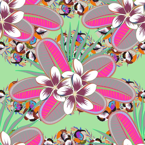 Aquarell Malerei Abstrakter Blumen Nahtloser Mustervektorhintergrund — Stockvektor