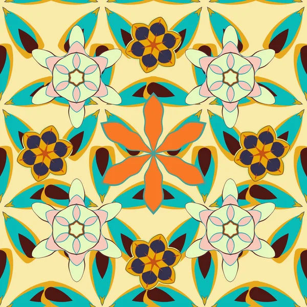 Nahtloses Muster Mit Handgezeichneten Blumen Schöner Hintergrund Aus Winzigen Blüten — Stockvektor