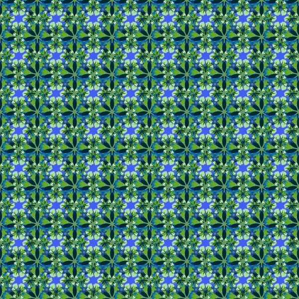 Akvarel Květinový Vzor Zelené Modré Barvě Romantické Zázemí Pro Webové — Stockový vektor