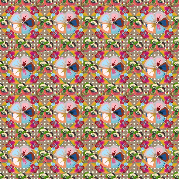 Motif Abstrait Sans Couture Motif Fleur Dans Les Couleurs Rose — Image vectorielle