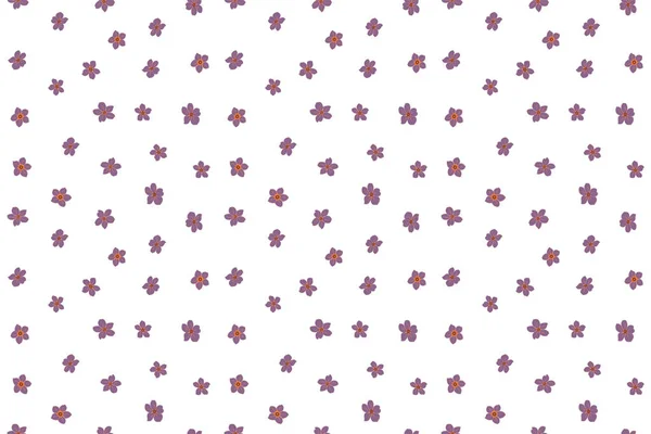 Beautiful Background Tiny Flowers Orange Pink Purple Colors Seamless Pattern — Stock Photo, Image