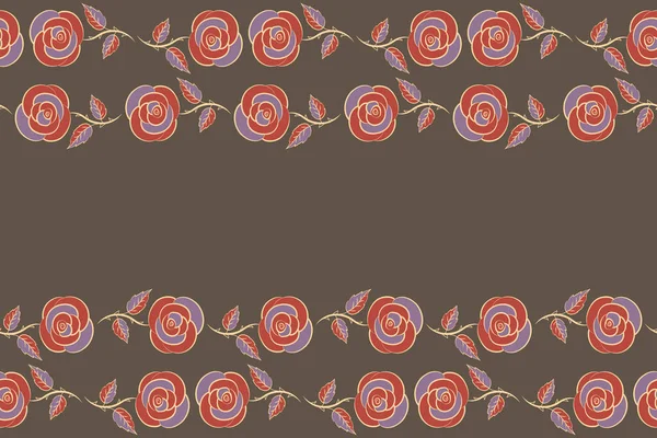 Маленькая Симпатичная Простая Весенняя Стилизованная Роза Бесшовный Узор Розовых Бежевых — стоковое фото