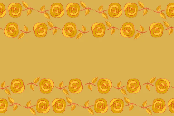 Природні Квіти Безшовний Візерунок Помаранчевих Жовтих Червоних Кольорах Простором Копіювання — стокове фото