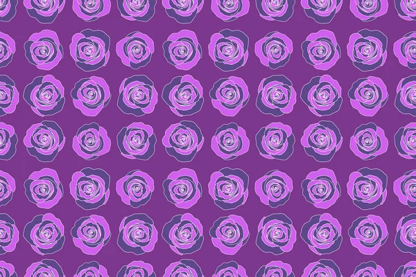 Nahtloses Muster Mit Abstrakten Violetten Stilisierten Rosen — Stockfoto