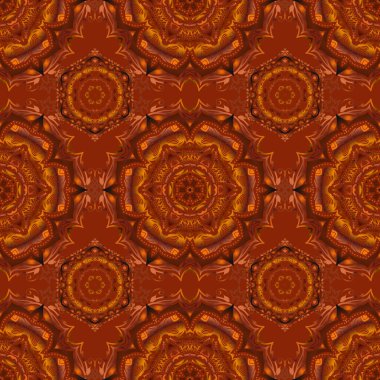 Vektör kesme kağıt dantel dokusu, turuncu, kırmızı ve siyah tül, girintisiz desen.