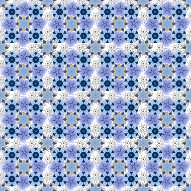 Küçük vektör çiçekler. Moda baskıları için zarif bir şablon. Gri ve mavi renkte küçük bir çiçek. Küçük çiçekte şirin, pürüzsüz desen.