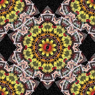 Vektör damaske desen elementi. Karalamalı zarif barok şablonu. Klasik lüks, eski moda İspanyol süsü, duvar kağıtları, tekstil ve ambalaj için kraliyet Victoria dönemi kusursuz dokusu..