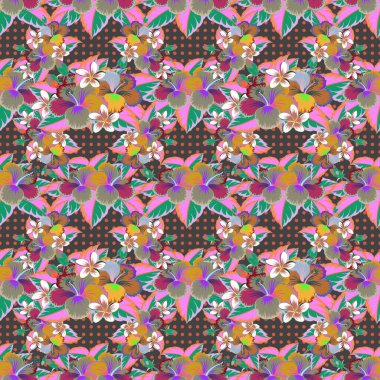 Gri arkaplanda amber çiçekleri olan soyut zarafet deseni.